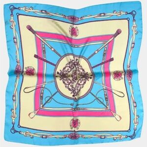 Rope Pattern Silky Scarf- Aqua